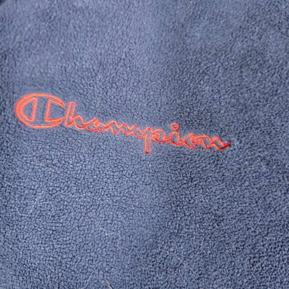 Champion 1/2 Snap‎ Pullover Fleece Jacket Medium Men's Blue Red Long Sleeve - Picture 10 of 10